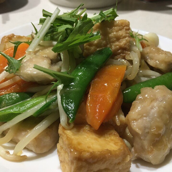 カジキマグロと厚揚げの野菜あんかけ